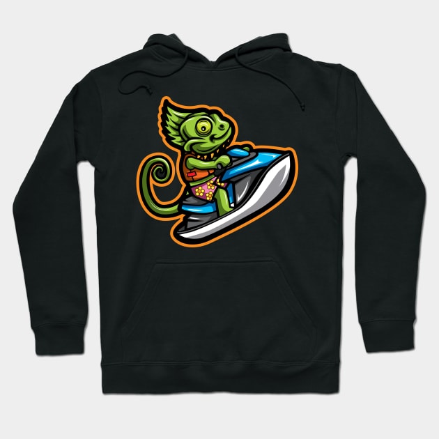 Jet Ski Chameleon Hoodie by IPRINT